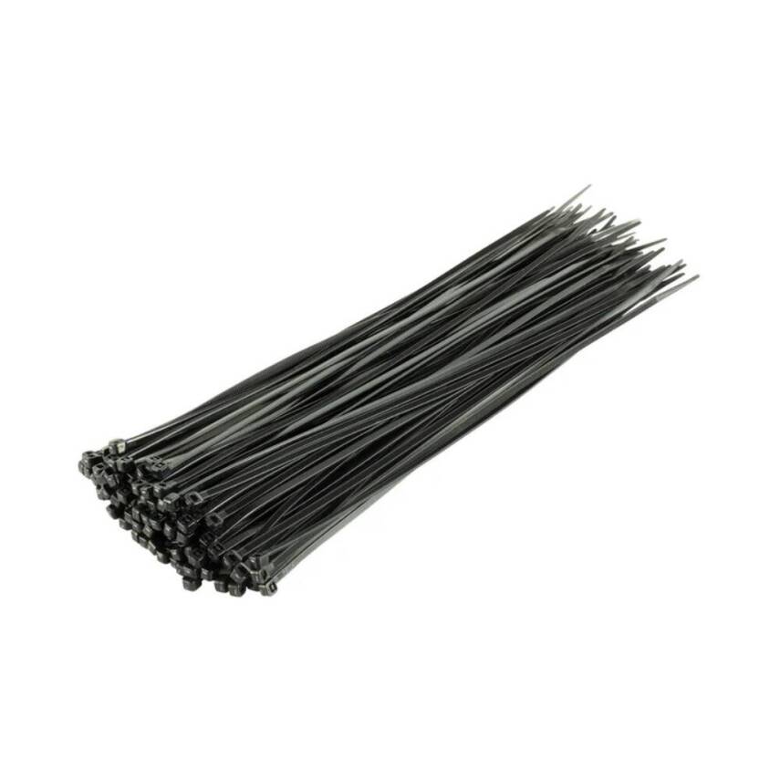 Meşem Kablo Bağı, 100'lü Paket Plastik Kelepçe, 3.6 mm, 200 mm, Siyah - 2