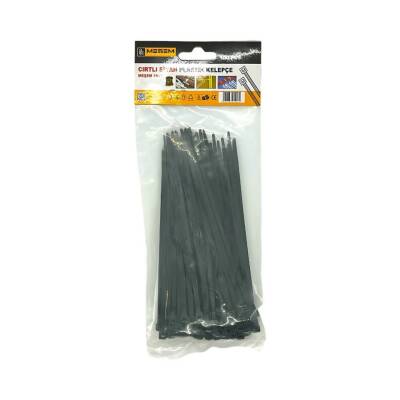 Meşem Kablo Bağı, 100'lü Paket Plastik Kelepçe, 3.6 mm, 200 mm, Siyah - 3