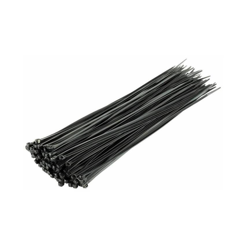 Meşem Kablo Bağı, 100'lü Paket Plastik Kelepçe, 3.6 mm, 300 mm, Siyah - 2