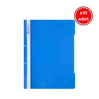 Noki Eco Telli Dosya, 10 Adet, 50'li Paket, A4, 2 Delikli, Mavi - Noki