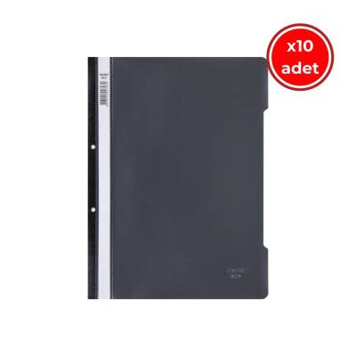 Noki Eco Telli Dosya, 10 Adet, 50'li Paket, A4 Boyut, 2 Delikli, Siyah - Noki