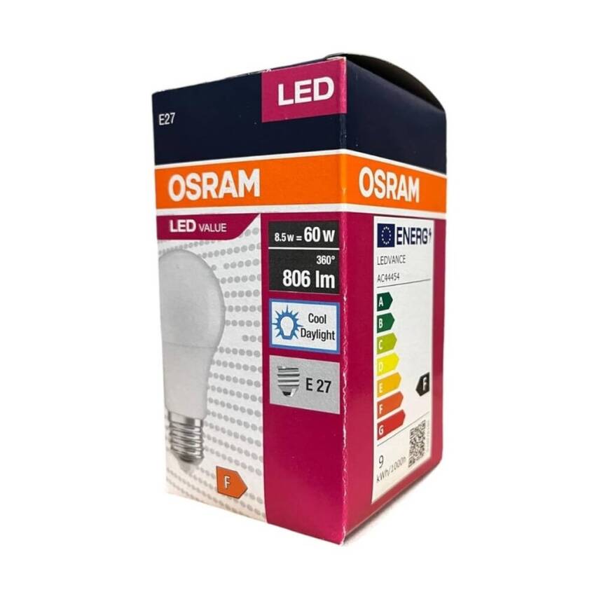 Osram LED Ampul, 6 Adet, E27, 8.5 W, 6500 K, Dayanıklı, Enerji Verimi - 6