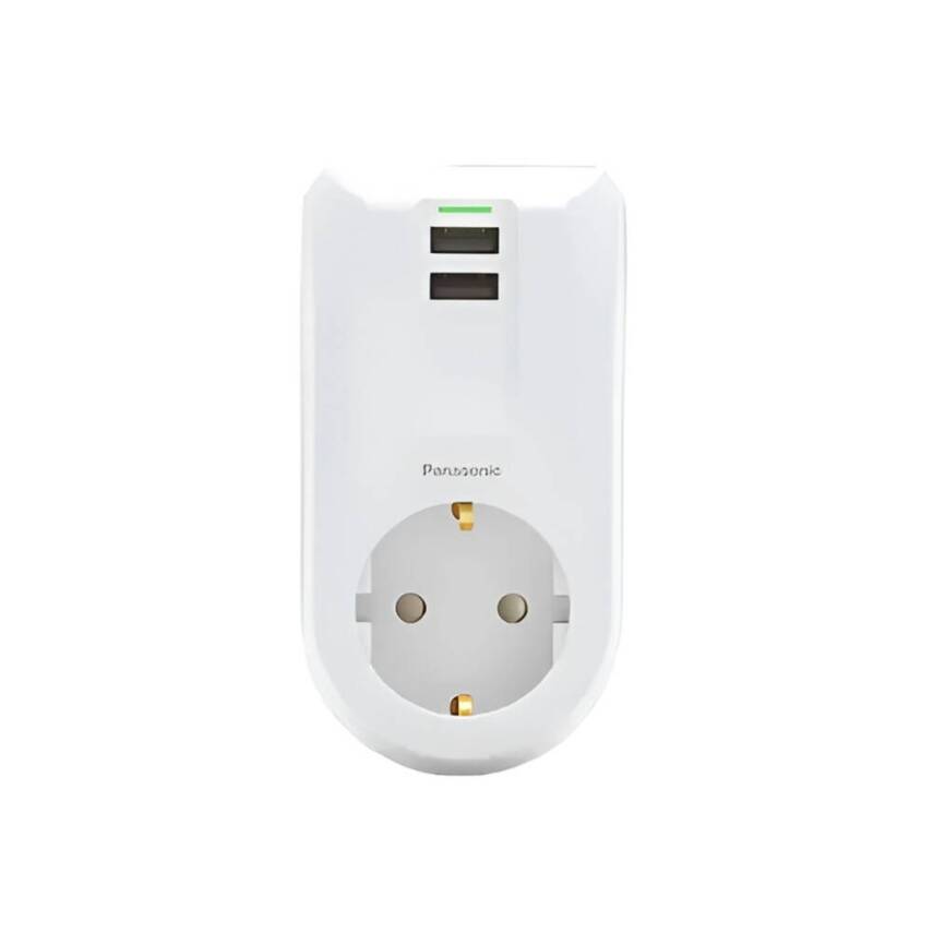 Panasonic Tekli Fiş Priz Akım Korumalı, 1080J, USB 5V 2A, Topraklı - 1