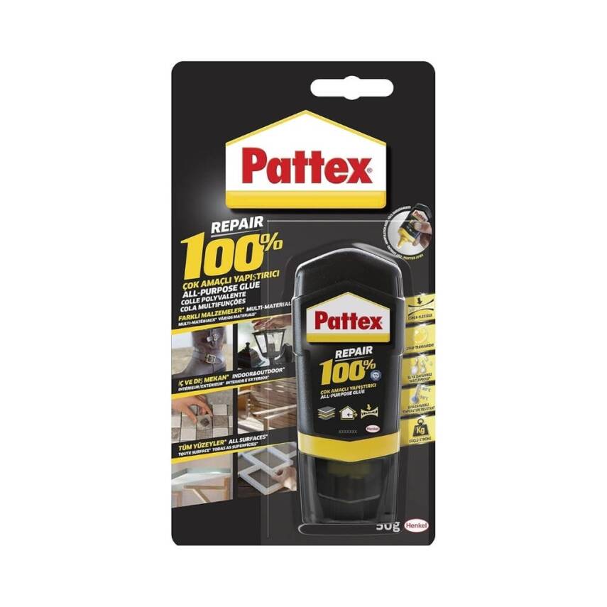 Pattex Çok Amaçlı Yapıştırıcı Repair %100, 50 gr, Dayanıklı ve Güçlü - 1