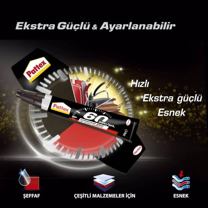 Pattex Universal Yapıştırıcı, 60 Saniye Kuruma, 20 gr, Güçlü Yapışma - 5