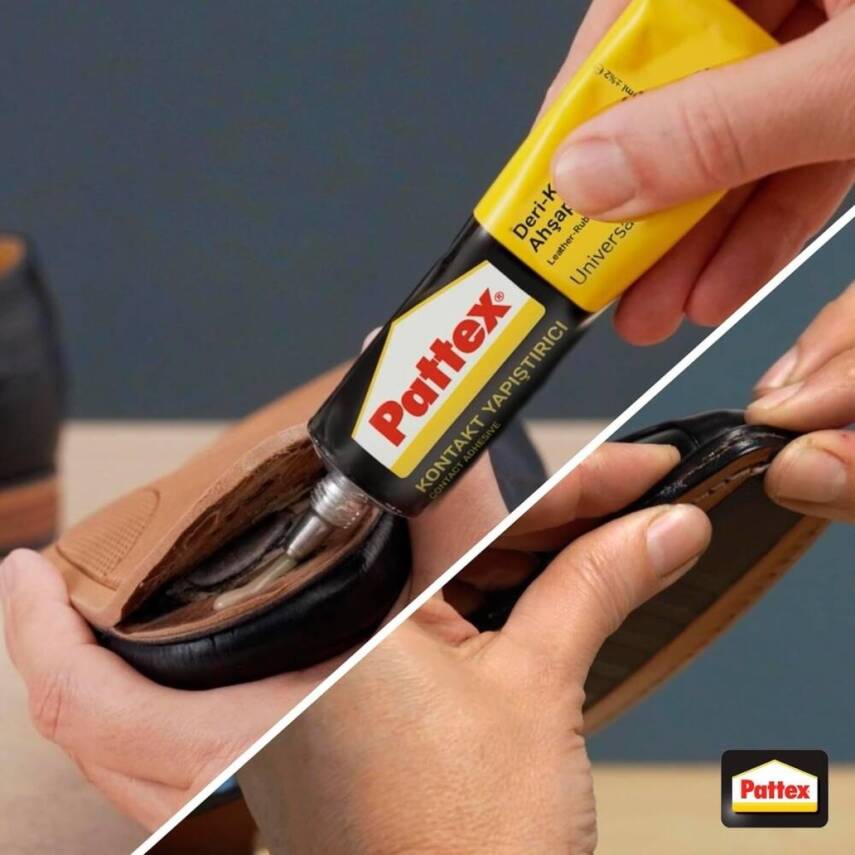 Pattex Kontak Yapıştırıcı, Deri Ahşap vb., Şeffaf, 58 ml, Su Geçirmez - 6