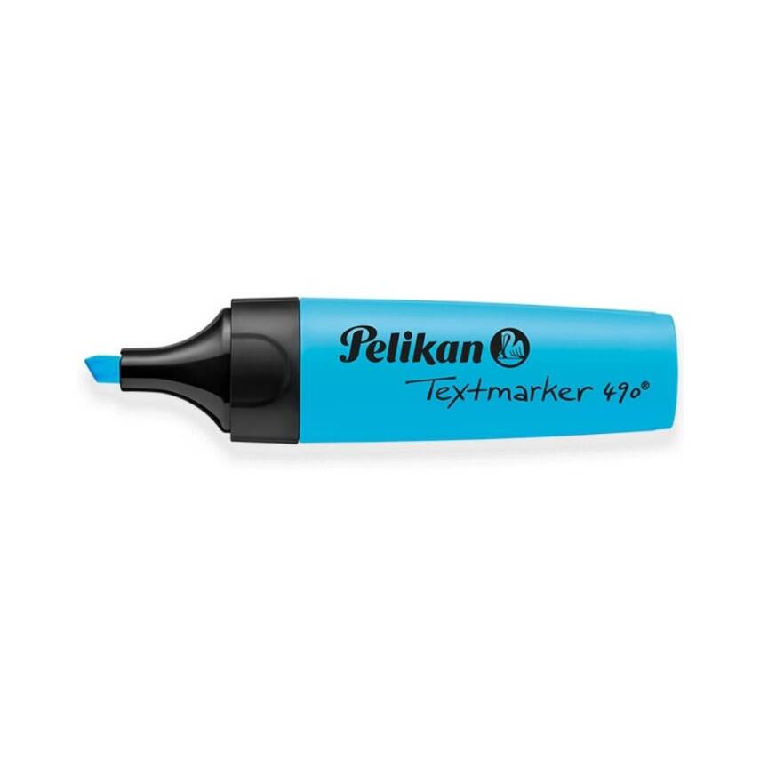 Pelikan Fosforlu Kalem 490, Geniş Uçlu, Not ve Metin Vurgulama, Mavi - 1