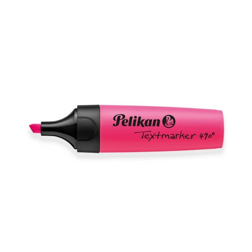 Pelikan Fosforlu Kalem 490, Geniş Uçlu, Not ve Metin Vurgulama, Pembe - 1