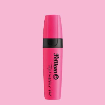 Pelikan Fosforlu Kalem 490, Geniş Uçlu, Not ve Metin Vurgulama, Pembe - 5