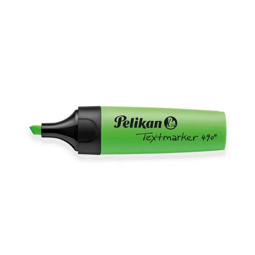 Pelikan Fosforlu Kalem 490, Geniş Uçlu, Not ve Metin Vurgulama, Yeşil - 1