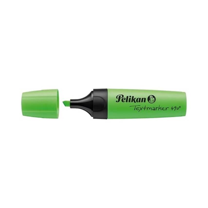 Pelikan Fosforlu Kalem 490, Geniş Uçlu, Not ve Metin Vurgulama, Yeşil - 3