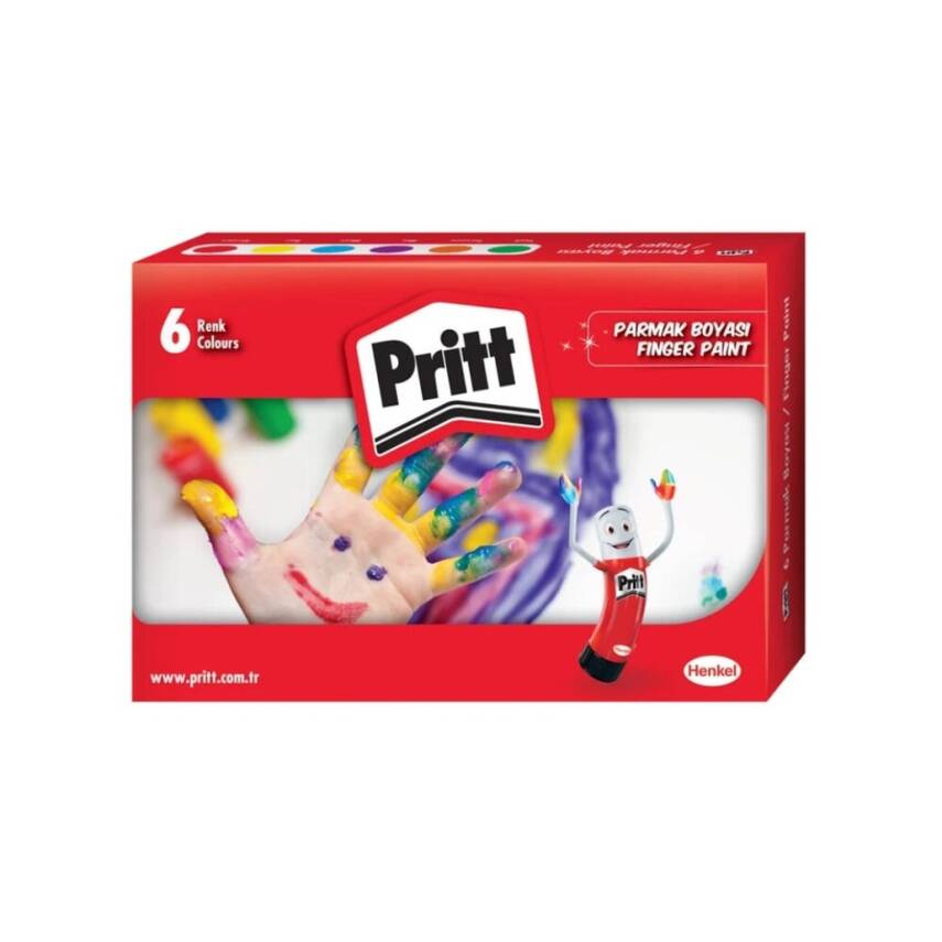 Pritt Parmak Boyası Seti, 6 Renk x 30 ml, Su Bazlı, Güvenli - 1
