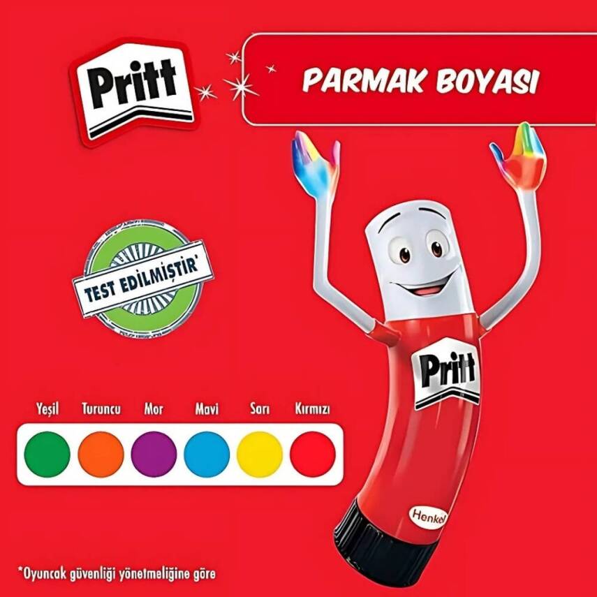 Pritt Parmak Boyası Seti, 6 Renk x 30 ml, Su Bazlı, Güvenli - 4