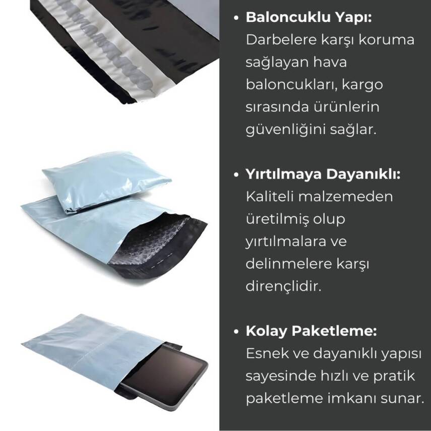 Rodoplu Basics Kargo Poşeti, 200 Adet 45 x 34 cm, Baloncuklu, Naylon - 2