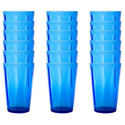 Rodoplu Basics Mika Bardak, 18 Adet, Plastik, 400 ml, Mavi - 1