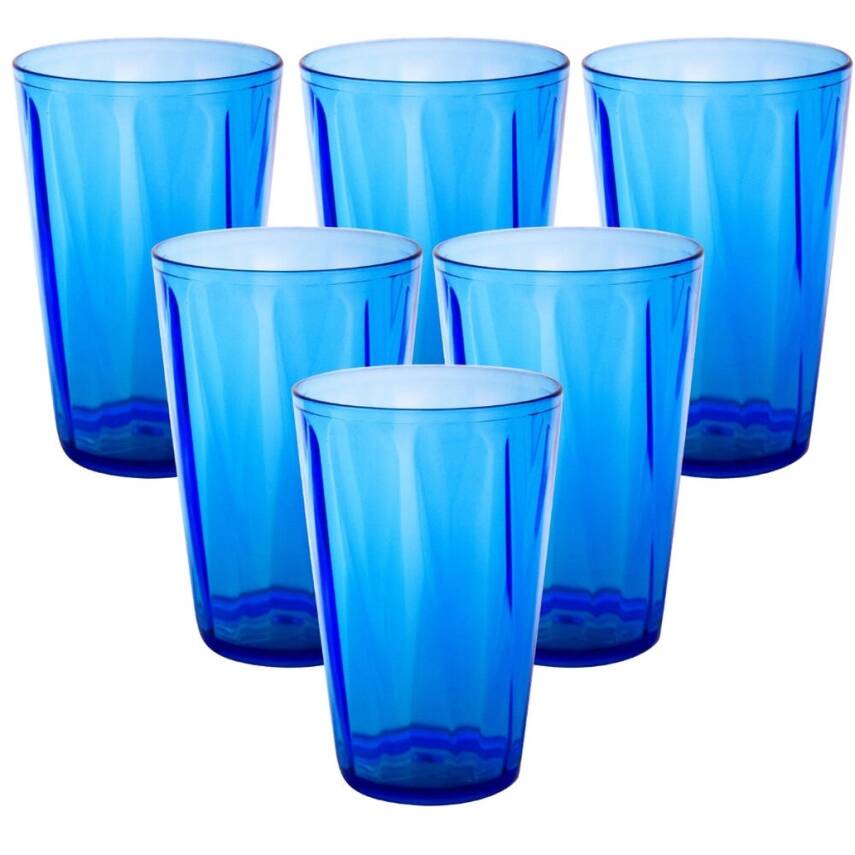Rodoplu Basics Mika Bardak, 6 Adet, Plastik, 400 ml, Mavi - 1