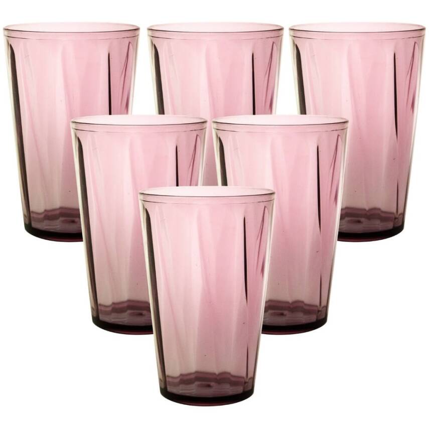 Rodoplu Basics Mika Bardak, 6 Adet, Plastik, 400 ml, Mor - 1