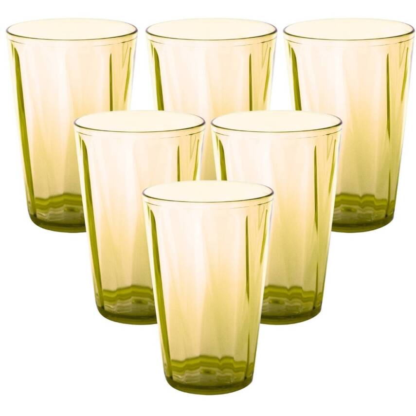 Rodoplu Basics Mika Bardak, 6 Adet, Plastik, 400 ml, Sarı - 1