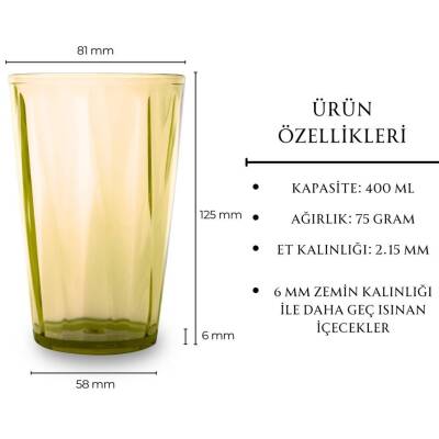 Rodoplu Basics Mika Bardak, Kırılmaz Plastik, 400 ml, Sarı - 5