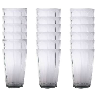 Rodoplu Basics Mika Bardak, 18 Adet, Plastik, 400 ml, Şeffaf - 1