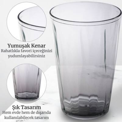 Rodoplu Basics Mika Bardak, Kırılmaz Plastik, 400 ml, Şeffaf - 2