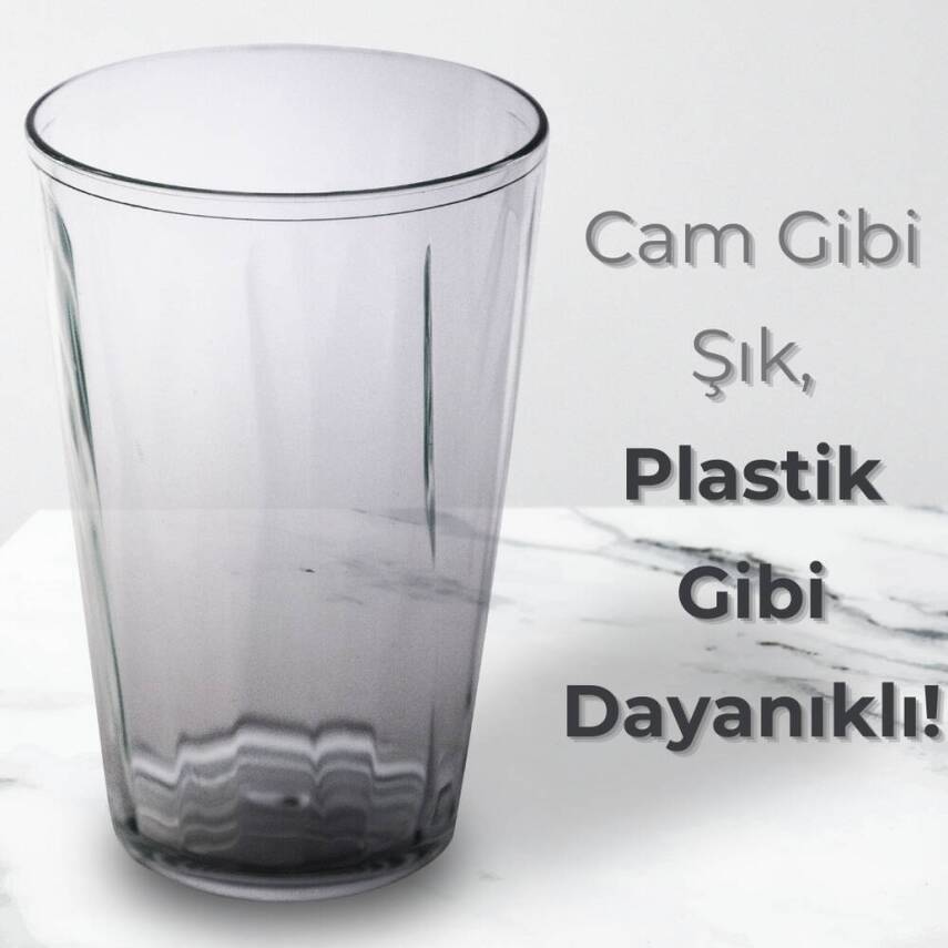 Rodoplu Basics Mika Bardak, Kırılmaz Plastik, 400 ml, Şeffaf - 3