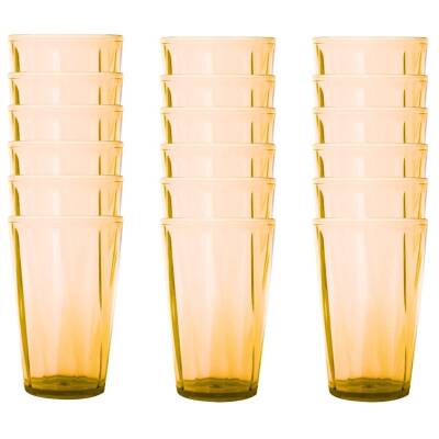 Rodoplu Basics Mika Bardak, 18 Adet, Plastik, 400 ml, Turuncu - 1