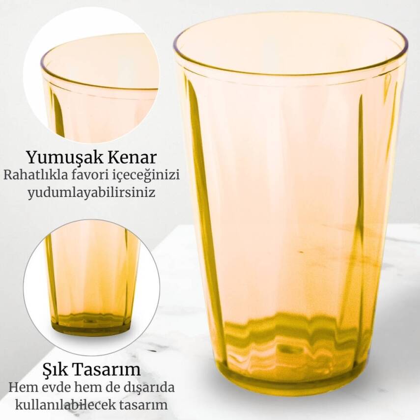 Rodoplu Basics Mika Bardak, Kırılmaz Plastik, 400 ml, Turuncu - 2