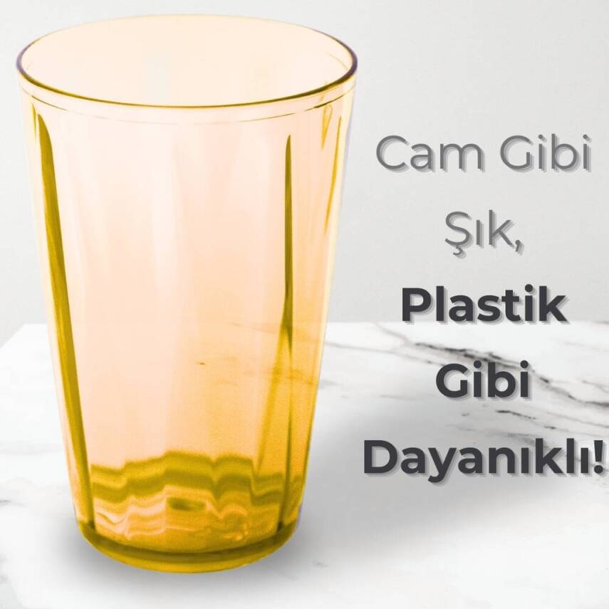 Rodoplu Basics Mika Bardak, Kırılmaz Plastik, 400 ml, Turuncu - 3
