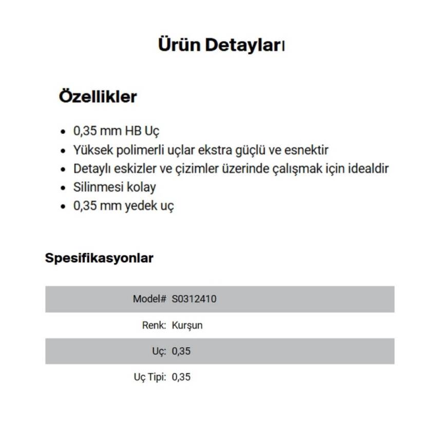 Rotring Kalem Ucu 0.3 mm HB, Yüksek Polimer, 12’li Uç Kutusu - 4