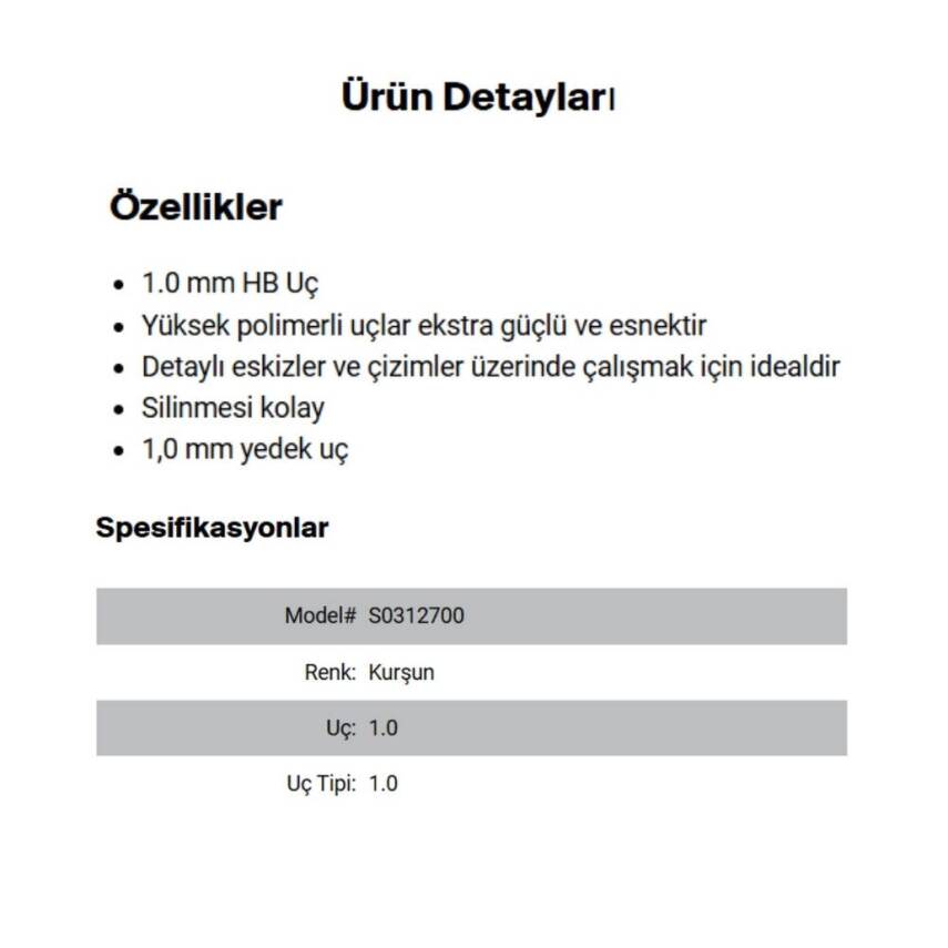 Rotring Kalem Ucu 0.9 mm HB, Yüksek Polimer, 12’li Uç Kutusu - 4