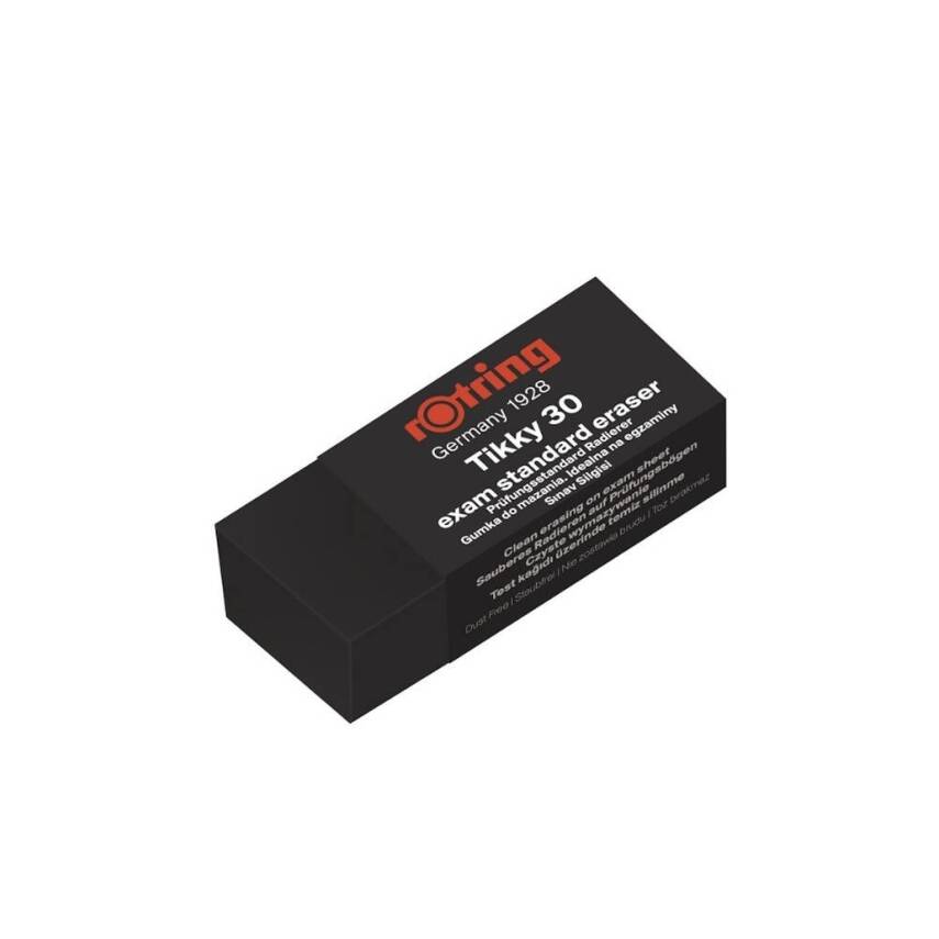 Rotring Tikky 30 Sınav Silgisi, Tozsuz ve İz Bırakmayan Silme, Siyah - 1