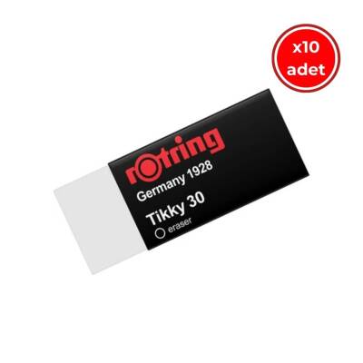 Rotring Tikky 30 Sınav Silgisi, 10 Adet, İz Bırakmaz ve Tozsuz, Beyaz - 1