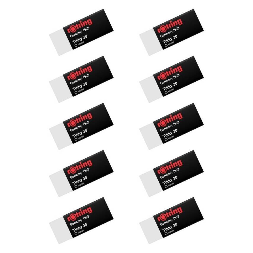 Rotring Tikky 30 Sınav Silgisi, 10 Adet, İz Bırakmaz ve Tozsuz, Beyaz - 2