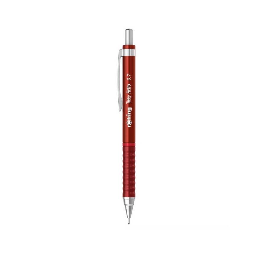 Rotring Tikky Retro Versatil Kalem 0.7 mm, Ergonomik,Metalik Kırmızı - 1