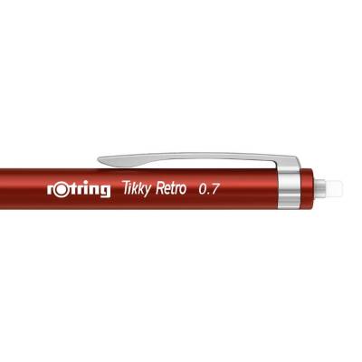 Rotring Tikky Retro Versatil Kalem 0.7 mm, Ergonomik,Metalik Kırmızı - 4