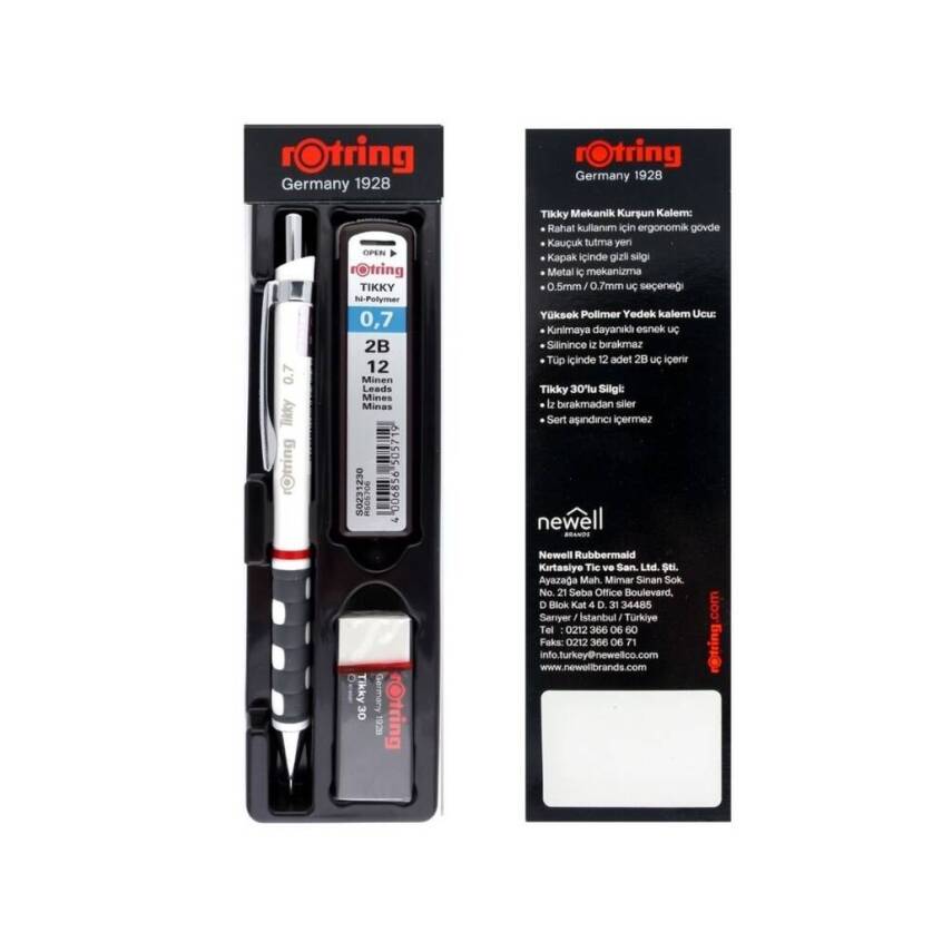 Rotring Tikky Versatil Okul Seti, 0.7 mm, 3'lü Set, Beyaz - 6