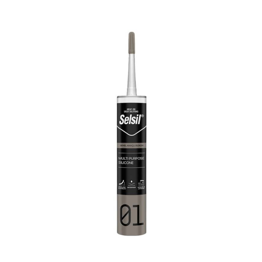 Selsil Genel Amaçlı Silikon, 280 g, Şeffaf, Dayanıklı ve Esnek Yapı - 1