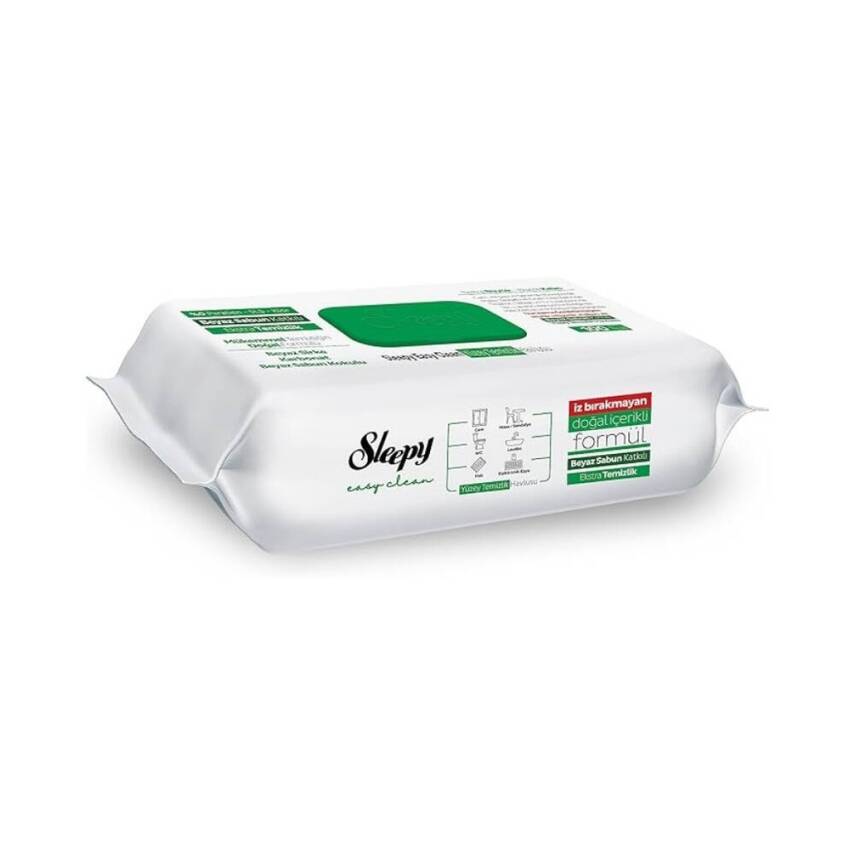 Sleepy Easy Clean Yüzey Temizlik Havlusu, 100'lü, Beyaz Sabun, Doğal - 1