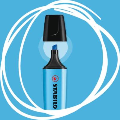 Stabilo Boss Fosforlu Kalem, 2-5 mm Uç, Su Bazlı Mürekkep, Mavi - 3