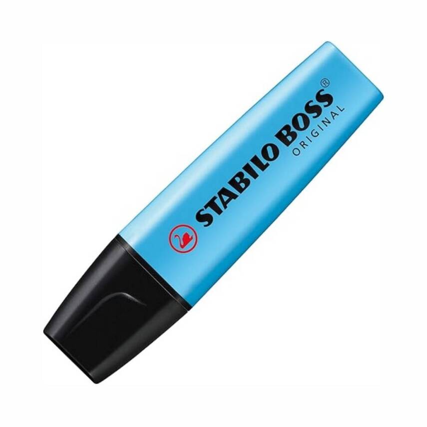 Stabilo Boss Fosforlu Kalem, 2-5 mm Uç, Su Bazlı Mürekkep, Mavi - 4