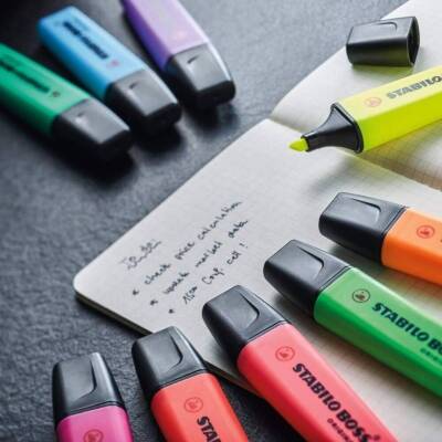 Stabilo Boss Fosforlu Kalem, 2-5 mm Uç, Su Bazlı Mürekkep, Mavi - 10