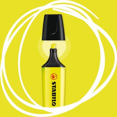 Stabilo Boss Fosforlu Kalem, 2-5 mm Uç, Su Bazlı Mürekkep, Sarı - 3