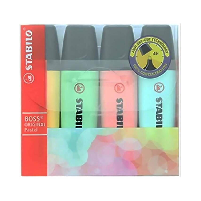 Stabilo Boss Fosforlu Kalem Seti, 4’lü Pastel Renk, 2-5 mm Uçlu - 1