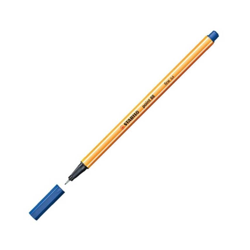 Stabilo Point 88 Fineliner Kalem, 0.4 mm Uç, Metal Uçlu, Mavi - 1