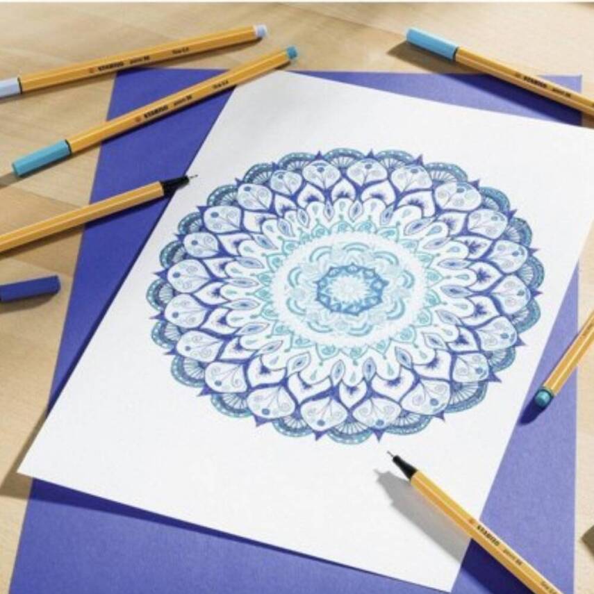 Stabilo Point 88 Fineliner Kalem, 0.4 mm Uç, Metal Uçlu, Uçuk Mavi - 3