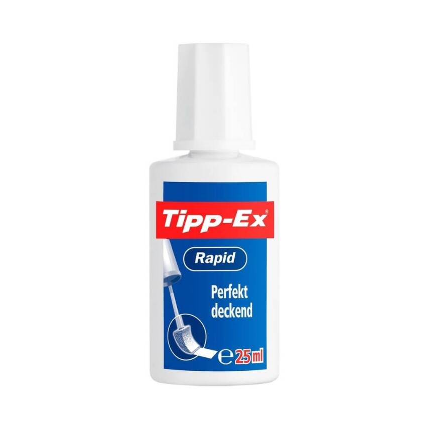 Tipp-Ex Rapid Sıvı Silici, 20 ml, Hızlı Kuruyan Mürekkep, Beyaz - 1