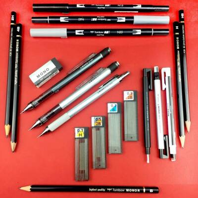 Tombow Min Mono Leaf 0.3mm HB Kalem Ucu, 12 Uçlu, Dayanıklı, Siyah - 6