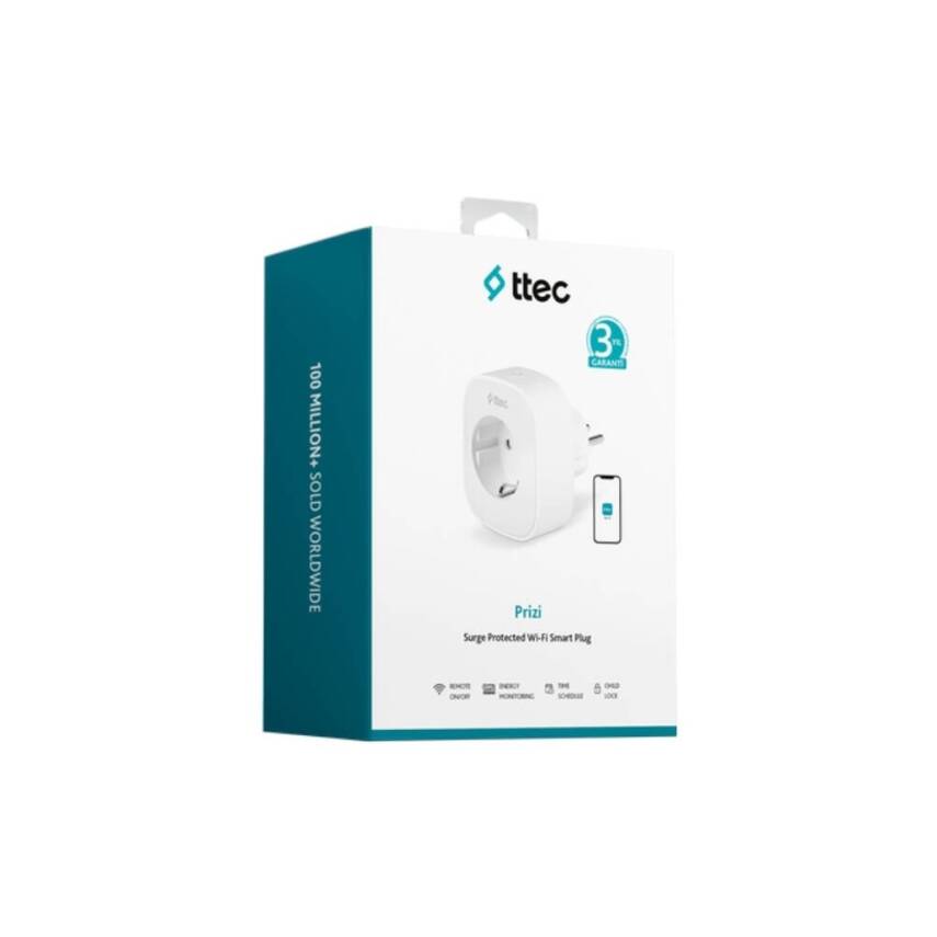 Ttec Akım Korumalı Wi-Fi Akıllı Priz, 16A, Çocuk Kilidi, Beyaz - 5
