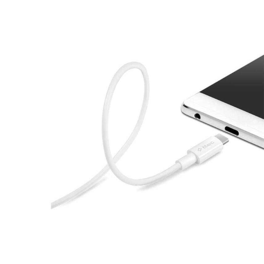 Ttec AlumiCable Hızlı Şarj Kablosu, USB-C - USB-C, 1.2 m, 60W, Beyaz - 3